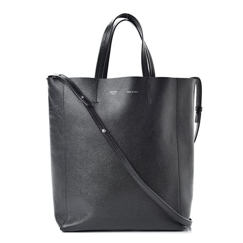 CELINE Grained Calfskin Small Vertical Cabas Black